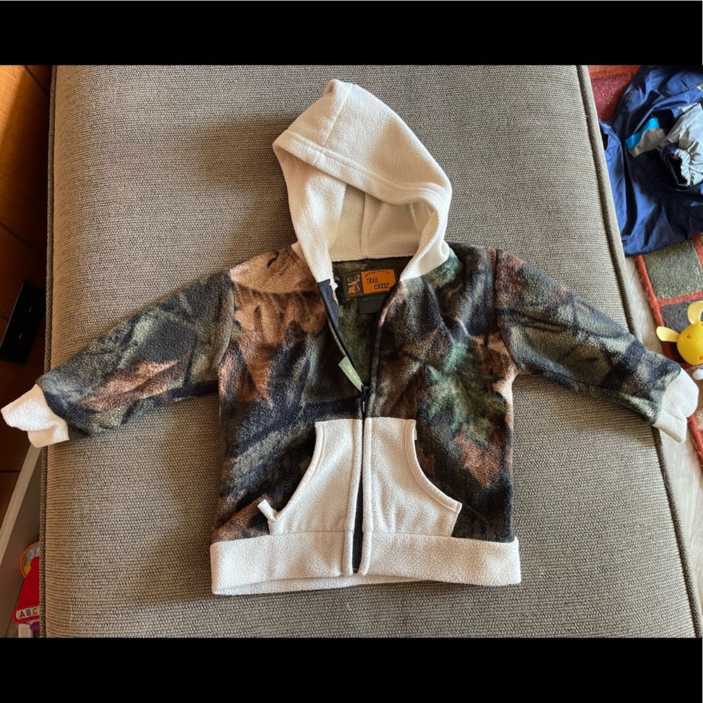 Camouflage Trail Crest Hoodie Jacket Coat Top Baby Kids Sz 6-12M EUC